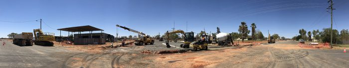 Road construction panorama